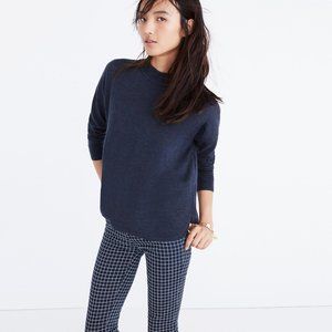 Madewell Navy Mockneck Boxy Pullover Sweater